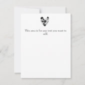 Chic Simple Black and White Floral Heart Wedding Save The Date (Rückseite)
