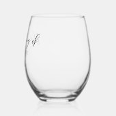 Chic Simple Black Script Wedding Keepake Weinglas Ohne Stiel (Links)