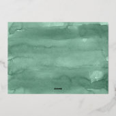 Chic Simple Blue & Green Branch Wedding Foto Folieneinladung (Rückseite)