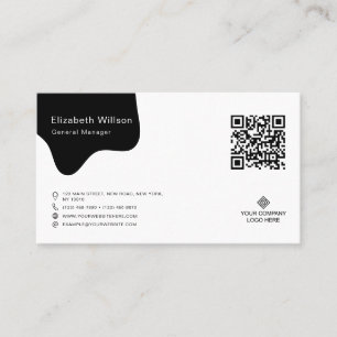 Chic Simple Business Logo Beruflich QR Code Visitenkarte