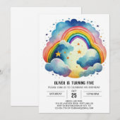 Chic Simple Clouds Geburtstag Einladung (Vorne/Hinten)