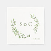 Chic Simple Custom Monogram Wreath Wedding Serviette (Vorderseite)