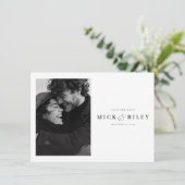 Chic Simple Elegant Foto Hochzeit speichern das Da Einladung (Stehend Vorderseite)