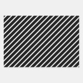 Chic Simple Elegante Black & White Diagonal Streif Geschenkpapier Set (Vorderseite 3)