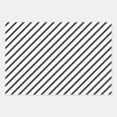 Chic Simple Elegante Black & White Diagonal Streif Geschenkpapier Set (Vorderseite 2)
