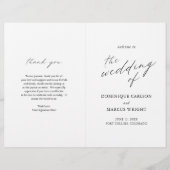 Chic Simple Elegante Budget Hochzeitsprogramm (Vorderseite)