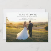 Chic Simple Elegante Foto Wedding Save The Date (Vorderseite)