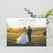 Chic Simple Elegante Foto Wedding Save The Date (Stehend Vorderseite)