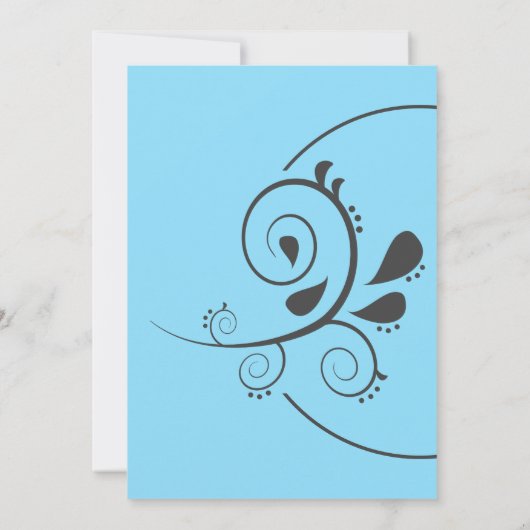 Chic Simple Floral Wedding Einladung (Rückseite)