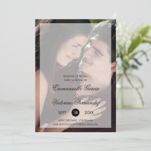 Chic Simple Foto Elegante Spanische Hochzeit Save The Date
