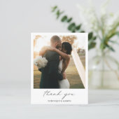 Chic Simple Foto Hochzeit Dankeschön Card (Stehend Vorderseite)