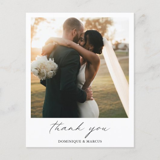 Chic Simple Foto Hochzeit Dankeschön Card (Vorderseite)