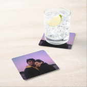 Chic Simple Foto Personalisiert Rechteckiger Pappuntersetzer (Vor Ort)