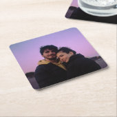 Chic Simple Foto Personalisiert Rechteckiger Pappuntersetzer (angewinkelt)