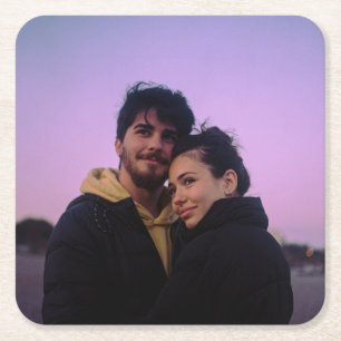 Chic Simple Foto Personalisiert Rechteckiger Pappuntersetzer