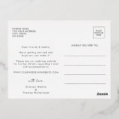 Chic Simple Foto Save the Date Wedding Gold Folie Einladungspostkarte (Rückseite)