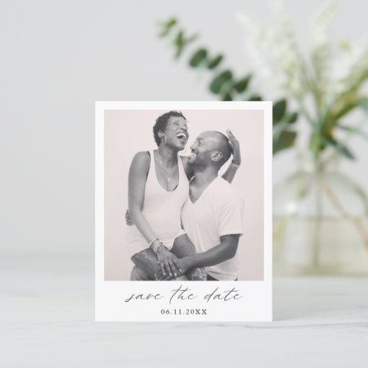 Chic Simple Foto Wedding Save the Date (Stehend Vorderseite)