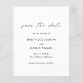Chic Simple Foto Wedding Save the Date Flyer (Hinten)