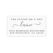 Chic Simple Future Mr. Wedding Rücksendeadresse Adressaufkleber (Vorne)
