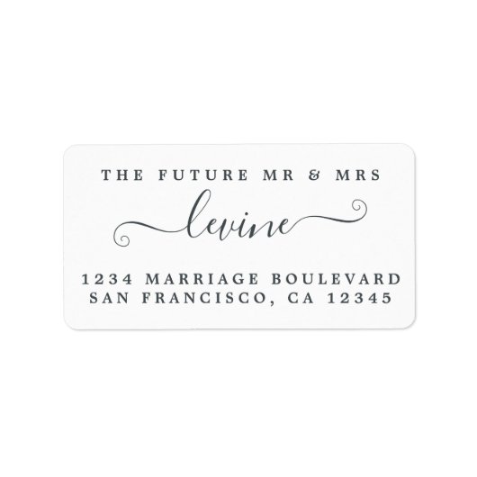 Chic Simple Future Mr. Wedding Rücksendeadresse Adressaufkleber (Vorne)