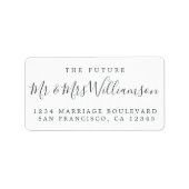 Chic Simple Future Mr. Wedding Rücksendeadresse Adressaufkleber (Vorne)