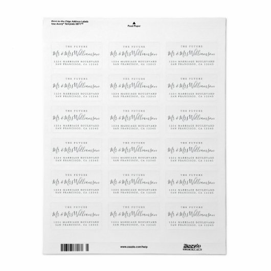 Chic Simple Future Mr. Wedding Rücksendeadresse Adressaufkleber (Vorne)