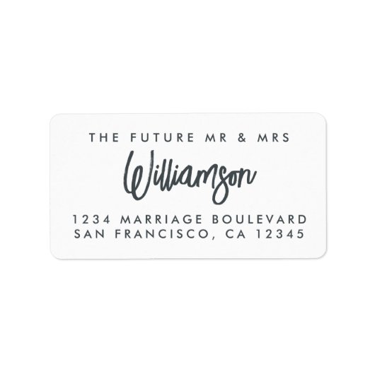 Chic Simple Future Mr. Wedding Rücksendeadresse Adressaufkleber (Vorne)