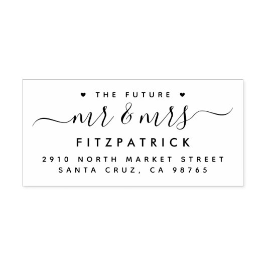 Chic Simple Future Mr. Wedding Rücksendeadresse Gummistempel (Prägung)