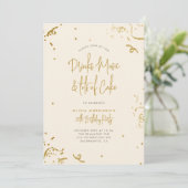 Chic Simple Gold Glitzer Confetti 30. Geburtstag Einladung (Stehend Vorderseite)