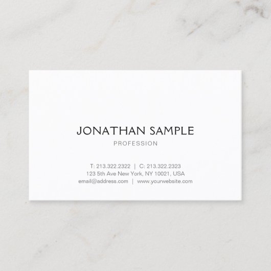 Chic Simple Graphic Design Moderne Vorlage Trendy Visitenkarte (Vorderseite)