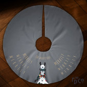 Chic Simple Gray | Funny Winter Llama Sheep Donkey Polyester Weihnachtsbaumdecke