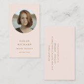 Chic Simple Minimal Blush Rose Berufliches Foto Visitenkarte (Vorne/Hinten)