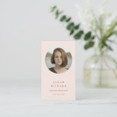 Chic Simple Minimal Blush Rose Berufliches Foto Visitenkarte (Stehend Vorderseite)