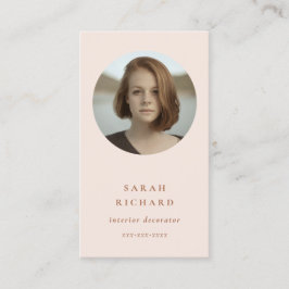 Chic Simple Minimal Blush Rose Berufliches Foto Visitenkarte