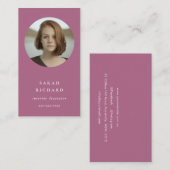 Chic Simple Minimal Rose Rosa Berufliches Foto Visitenkarte (Vorne/Hinten)