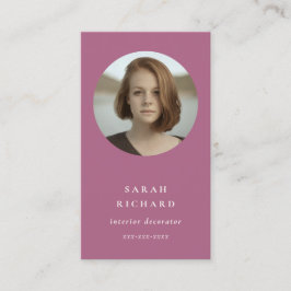 Chic Simple Minimal Rose Rosa Berufliches Foto Visitenkarte