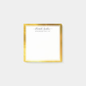 Chic Simple Minimal White Gold Personal Stationery Post-it Klebezettel (Vorderseite)