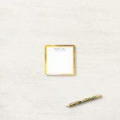 Chic Simple Minimal White Gold Personal Stationery Post-it Klebezettel (Auf Schreibtisch)