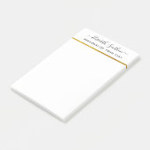Chic Simple Minimal White Gold Personal Stationery Post-it Klebezettel (angewinkelt)