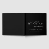 Chic Simple Minimalist Modern Plain Wedding Black Gästebuch (Voll)