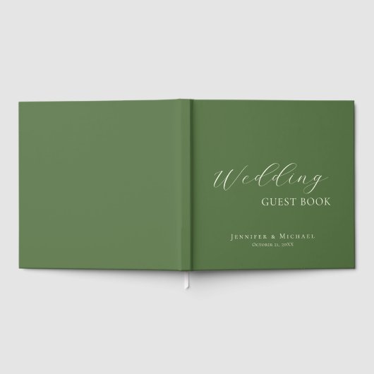 Chic Simple Minimalist Modern Plain Wedding Gästebuch (Voll)
