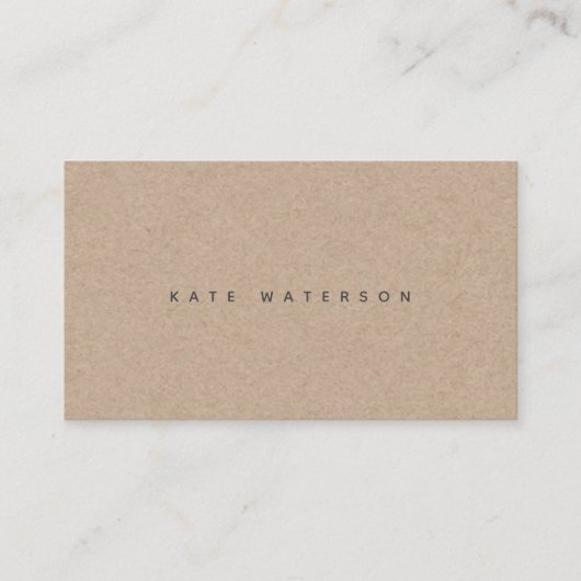 Chic Simple Minimalistisch Kraft Paper Visitenkarte (Vorderseite)
