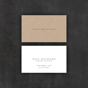 Chic Simple Minimalistisch Kraft Paper Visitenkarte