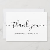 Chic Simple Minimalistisch Wedding Foto Danke Auto (Vorderseite)