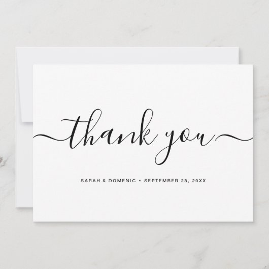 Chic Simple Minimalistisch Wedding Foto Danke Auto (Vorderseite)