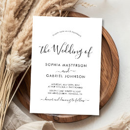 Chic Simple Modern Calligraphy Script Wedding Einladung