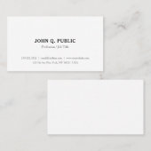 Chic Simple Modern Elegante Minimalistische Vorlag Visitenkarte (Vorne/Hinten)