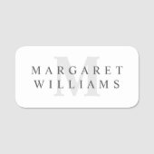 Chic Simple Modern Minimalistisch Monogram Namensschild (Vorderseite)