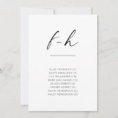 Chic Simple Modern Script Alphabetical Seating F-H (Vorderseite)