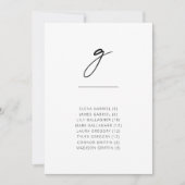 Chic + Simple Modern Script Alphabetical Seating G (Vorderseite)